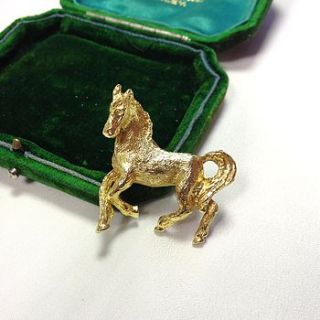 vintage gold horse brooch by iamia