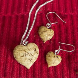 wood heart pendant jewellery by cairn wood design