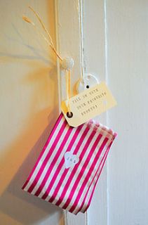pack of 25 personalised sweetie bags by creative and contemporary handmade