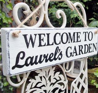personalised vintage style garden sign by potting shed designs