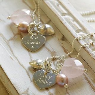 personalised vintage rose necklace by hurleyburley junior