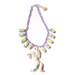 unicorn and mallows statement necklace by hannah makes things