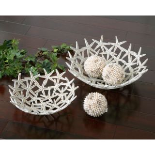 Five Piece Starfish Bowls With Sphere in Antique White
