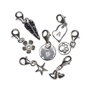 silver clip on charms by anne reeves jewellery