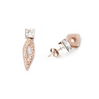 teardrop crystal stud earrings by anna lou of london