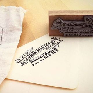 personalised address stamp by the little posy print company