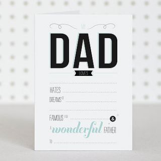 'my dad' fill in the blanks bithday card by doodlelove