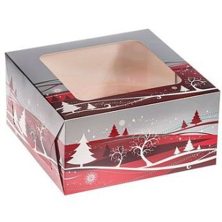 winter scene large cake box by little cupcake boxes