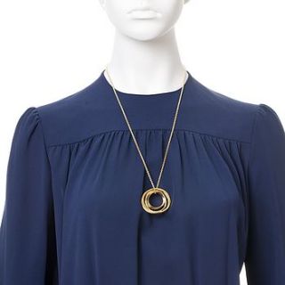 18ct gold plated three ring necklace by sibylle jewels