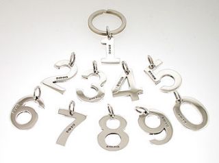sterling silver number key ring by david louis design
