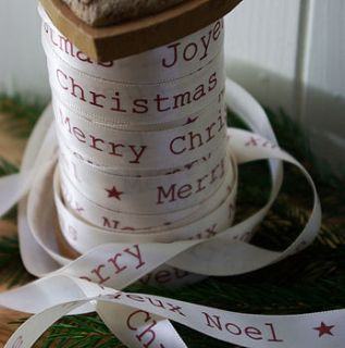 merry christmas joyeux noel ribbon by boxwood