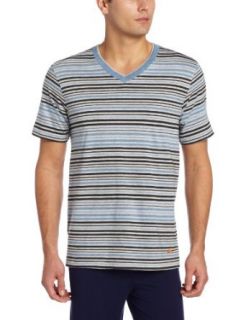 Tommy Bahama Men's Striped Cotton Modal Jersey V Neck Tee at  Men�s Clothing store