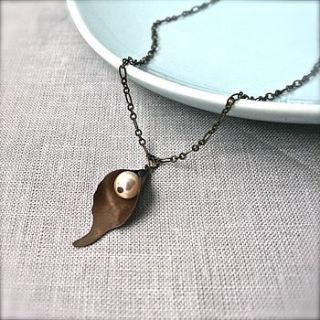 bronze calla lily necklace by gama