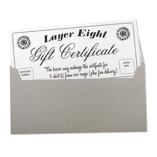 layer eight gift certificate by occasional human