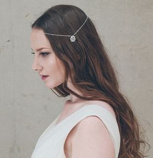 ophelia silver wedding circlet forehead band by debbie carlisle