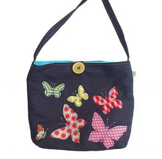 butterfly denim shoulder bag by sewgirl