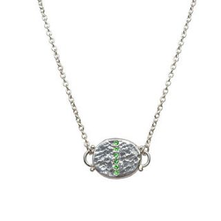 green tsavorite silver disc pendant by decï