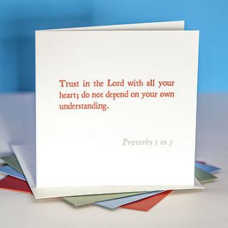 'trust with all your heart' bible verse card by belle photo ltd