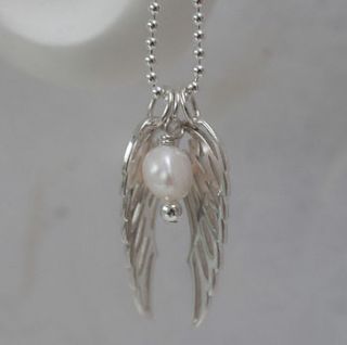 girls silver angel wing necklace by hurleyburley junior