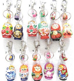 russian doll bag charms/key rings by amber marie
