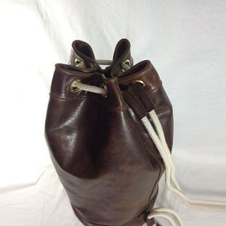 leather sailor duffel bag   hand stitched by lewesian leathers