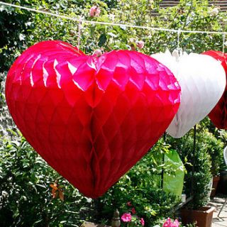 paper tissue heart decorations by pearl and earl