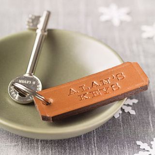 personalised leather keyring by posh totty designs interiors