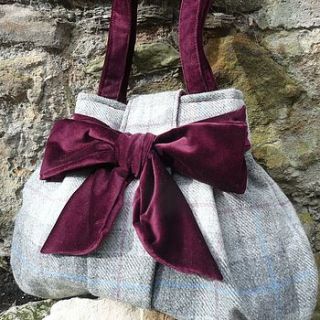harris tweed bow bag by queenie by margo elder