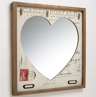 'carte postale' vintage inspired heart mirror by hope and willow