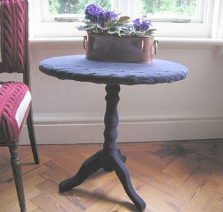 'tash' knit covered vintage table by melanie porter