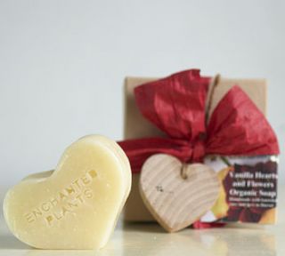 vanilla hearts and flower soap gift box by enchanted plants