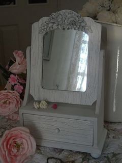 wooden ornate vanity dressing mirror by the hiding place