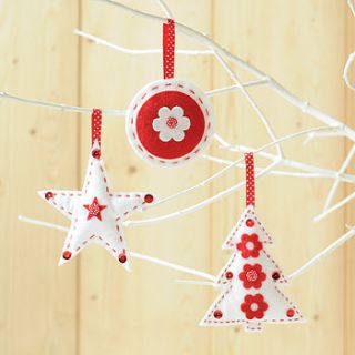 'make and sew' christmas trio decorations kit by kitty kay   'make & sew'