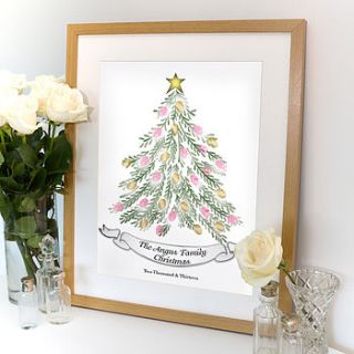 personalised fingerprint christmas tree by lillypea event stationery