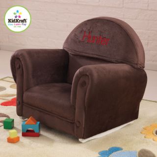 KidKraft Personalized Chocolate Velour Rocker with Slip Cover