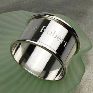 personalised silver napkin ring by hersey silversmiths