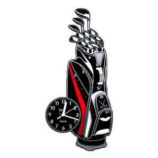 personalised golf bag clock by laser made designs