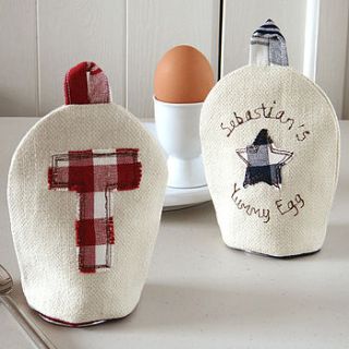 personalised embroidered egg cosy by milly and pip