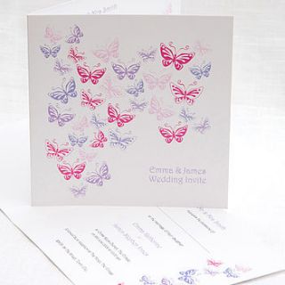 flutterby wedding invitations by cherrygorgeous
