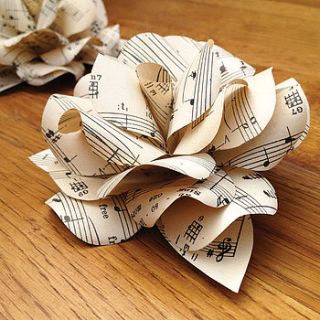 set of five vintage music paper rose decs by elinor rose wedding stationery