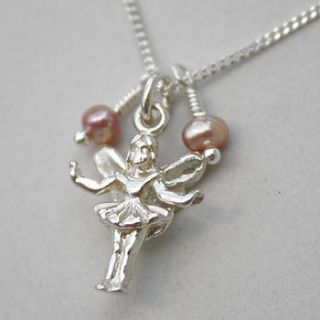 fairy necklace in sterling silver by claudette worters