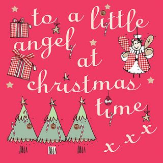 to a 'little angel at christmas time' card by laura sherratt designs