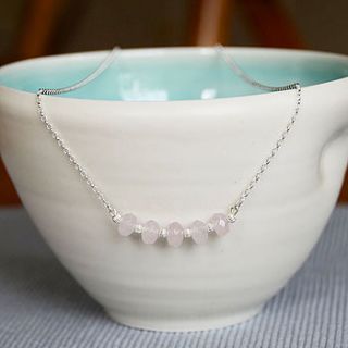 rose quartz necklace by adela rome