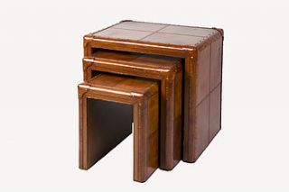 leather nest of tables by life of riley