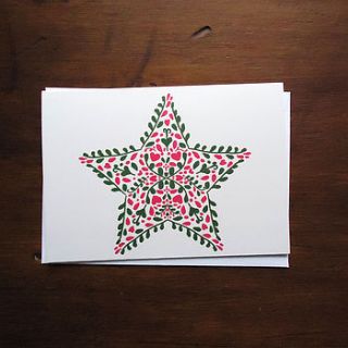 christmas star card by cerys turner
