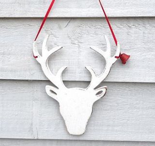 wooden stags head christmas decoration by my baboo