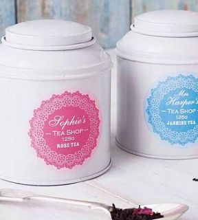 personalised tea caddy by leaf