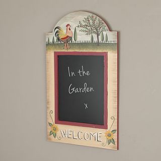 rooster wooden 'welcome' farmhouse blackboard by dibor