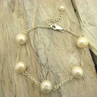 silver and pearls bracelet by tigerlily jewellery