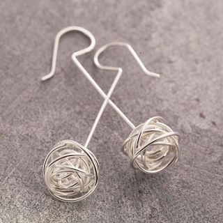 silver nest stem earrings by otis jaxon silver and gold jewellery